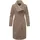 Damen lange Übergangsjacke Mantel in Woll-Optik mit asymmetrischem Reißverschluss 14 Taupe Grey Gr XL 42 grau Obermaterial 90 10 Viskose Innenfutter 100