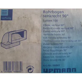 Upmann GmbH & Co. KG Flachrohrbogen senkrecht 100 Kunststoff weiß
