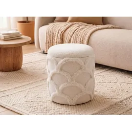 FineBuy Sitzhocker mit Stauraum Stoff 40 x 45 x 40 cm Beige