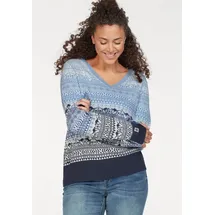 KangaROOS Jacquardpullover im Norweger-Muster mit kleinen Kängurus blau 44/46