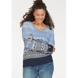 KangaROOS Jacquardpullover im Norweger-Muster mit kleinen Kängurus blau 44/46