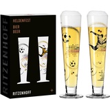 Ritzenhoff & Breker RITZENHOFF Bier-Glas 330 ml - 2er Set Heldenfest - mit Fußball-Motiven, mehrfarbig - Made in Germany