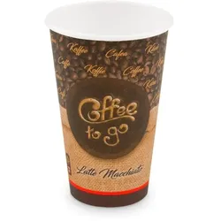 800 Kaffeebecher Coffee to go Becher "Latte Macchiato" XL 400 ml glatt