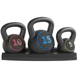 Kettlebell Set Kugelhantel Schwunghantel 5&10&15 lb Kettlebells mit Ablageschale