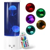 FBSPORT lavalampe quallen lampelava mit Fernbedienung 17 Farben jellyfish lamp lavalampe quallenlampe quallenlampen Quallen Aquarium für Stimmungslicht Dekoration Weihnachten Geschenke Kinder