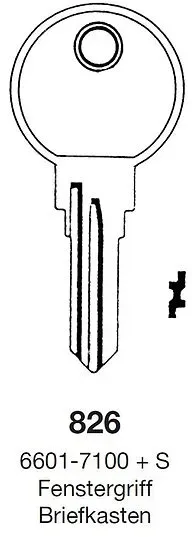 Schlüsselrohling 826