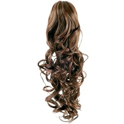 Fashiongirl Clip In Pferdeschwanz Haarverlängerung #6 Hellbraun - Gelockt Haarextensions   