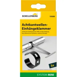 Rollladenaufhängung SCHELLENBERG "3 Stk. Einhängeklammern Mini für Ø 40 mm Stahlrohrwellen", schwarz, H:3,6cm L:3,6cm Ø:3,6cm, Stahl, Befestigungen, schützt den Rollladenmotor vor Beschädigungen