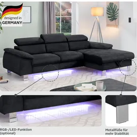 Cotta Ecksofa COTTA "Komaris L-Form, B: 244 cm", ivory, B:244cm H:72cm T:166cm, 88% POLYESTER (PES) 12% POLYAMID (PA), Sofas, Ecksofa, mit Kopfteilverstellung, optional Bettfunktion, Bettkasten & Licht