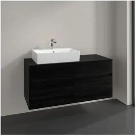 Villeroy & Boch Collaro Waschtischunterschrank C129B0AB 120x54,8x50cm, Waschtisch links, LED-Beleuchtung 8,8 W, black oak