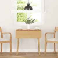 VidaXL Esstisch Natur Massivholz Gummibaumholz