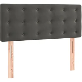 vidaXL Boxspringbett mit Matratze & LED Dunkelgrau 120x200 cm Samt