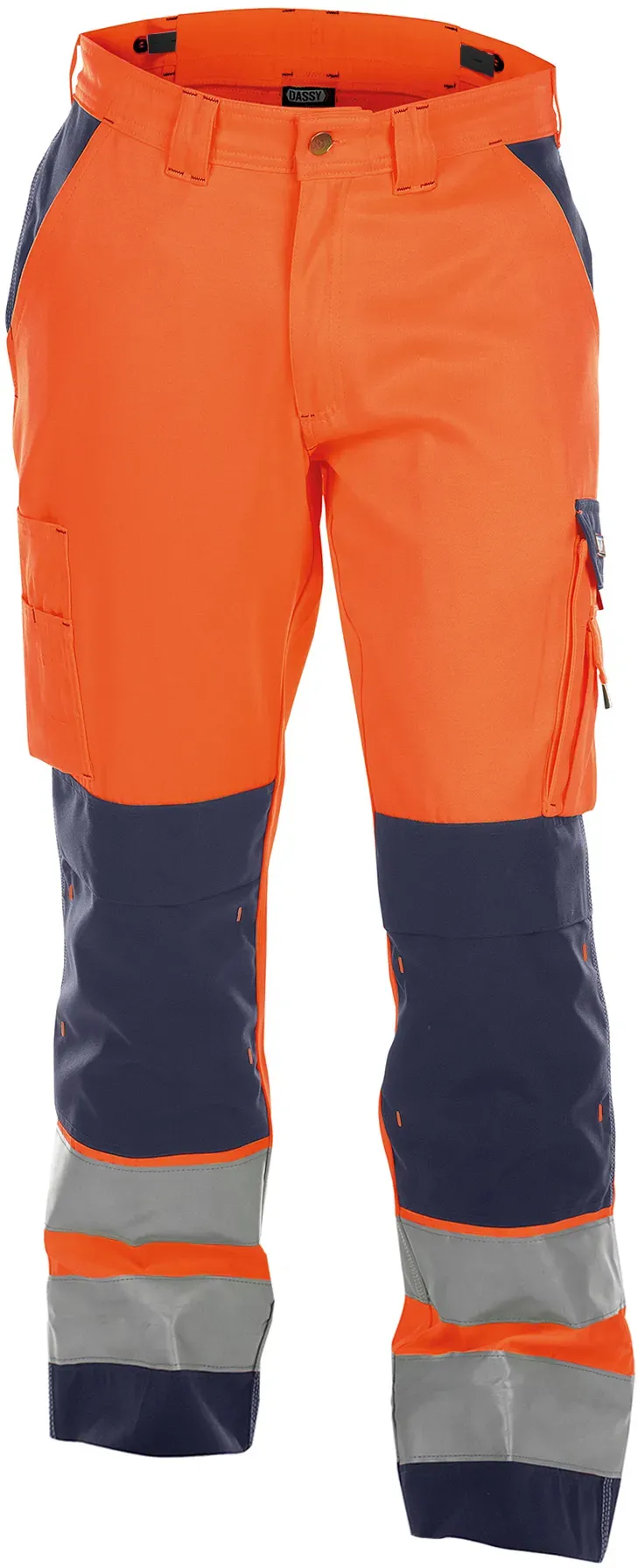 DASSY® Buffalo Warnschutz Bundhose mit Kniepolstertaschen - neonorange/dunkelblau - 50-5cm