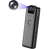 HopeGem Tragbare Mini Full HD 1080P Kamera – 180° Flip Camera Nachtsicht - Verlustfreier Audiorecorder Mit 256 KBit/s - Magnet/Clip On Polizei Körperkamera - Type-C Schnellladung(FHD 1080P)