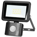 Böttcher-AG LED-Außenstrahler IP44 wasserfest, 10 Watt / 800 Lumen, neutralweiß, 230 V, mit Bewegungsmelder