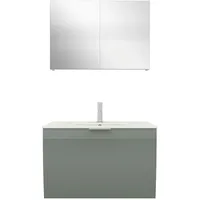 AcquaVapore Badmöbel Set Gently 1 V1 Weiß/Grau MDF Waschtisch