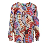 GOLDNER Florale Druckbluse mit V-Ausschnitt bunt 38