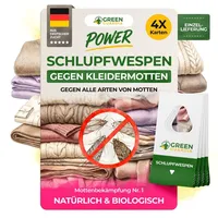 green guardia Schlupfwespen gegen Kleidermotten Mottenfalle 4 Karten