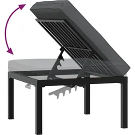 vidaXL 3-tlg. Garten-Sofagarnitur mit Kissen Schwarz Aluminium