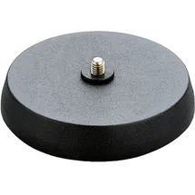 K&M 23220 Tischstativ - Gussrundsockel mit Trittschalldämpfung Schwarz – Stahl mit 4,5 cm Höhe – 3/8“ Gewindeanschluss
