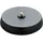 K&M 23220 Tischstativ - Gussrundsockel mit Trittschalldämpfung Schwarz – Stahl mit 4,5 cm Höhe – 3/8“ Gewindeanschluss