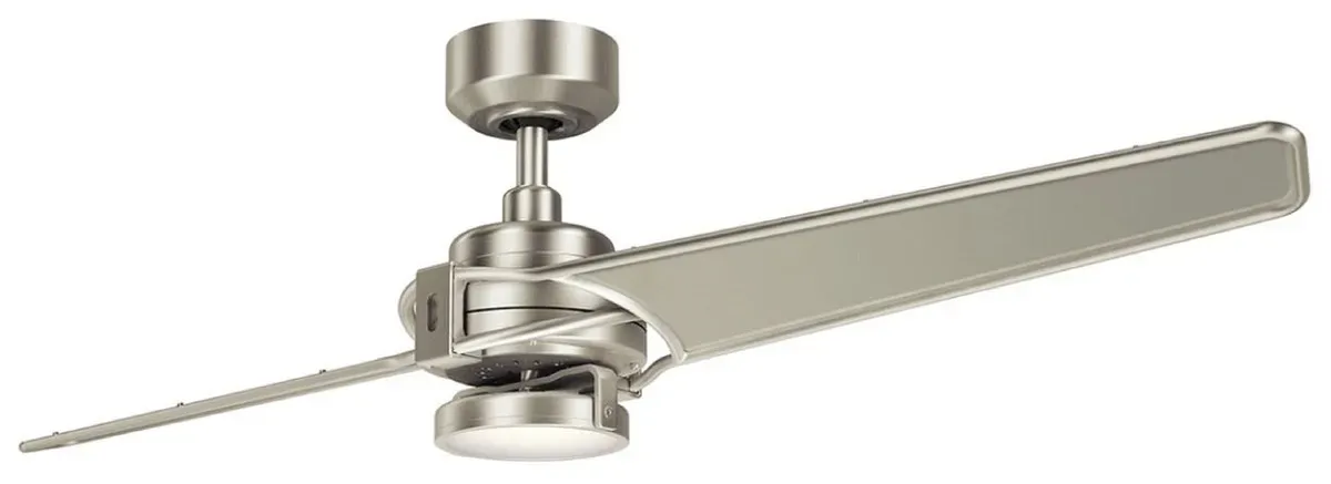 Casa Padrino Luxus Deckenventilator mit LED Beleuchtung und Fernbedienung Silber / Champagnerfarben 142 x H. 35 cm - Luxus Qualität