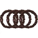 Slip Pure Silk Back To Basics Skinny scrunchies Dark Brown Haargummi 4 Stk