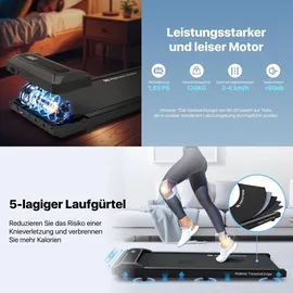 mobvoi Walking Pad Intelligente KI für Zuhause tragbares Untertisch-Laufband, mit Fernbedienung, 2-in-1 Laufband, TicSports Zwift Kinomap, 120kg 6km/h Einfache Lagerung