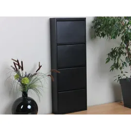 VCM ebuy24 Schuhschrank mit 4 Klappen/ in Metall Schwarz