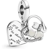 Pandora 799546C01 Silber Charm-Anhänger Katzen und Herzen
