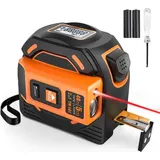 Tacklife TM-L01 2 in 1 Laser Entfernungsmesser, 40m Massband und 5m Massband, 2 Laseröffnungs, HD und LCD-Display, Selbsthemmend, Aktiver