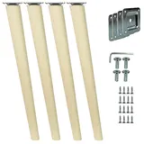 Prima-Online Möbelfuß Holzfüße gerade oder schräg Buche Schrank Beine Kegel [8-45cm] 45 cm