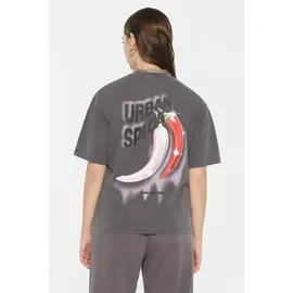 Harlem Soul HARLEM SOUL, Damen, Gr. XXL, grau, Single Jersey, Material: 100% Baumwolle, bedruckt, regular fit normal, Rundhals, eingesetzt gerader Abschluss, Shirts Rundhalsshirt, aus Baumwolle