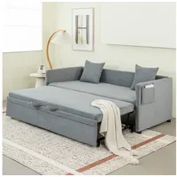 HOMYEDAMIC Schlafsofa 172 x 187 cm Schlafsofa 2-Sitzer Sofa Couch, Schlafsofa mit Matratze Variables Sofa Doppel-Liege grau