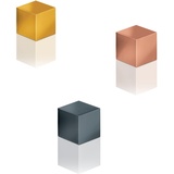 Sigel BA724 Neodym-Magnete Cube-Design, eloxiertes Aluminium, 3 Stück