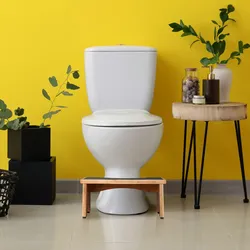 Relaxdays Toilettenhocker, Stuhlgang Unterstützung, Klohocker Erwachsene, Bambus, HBT 18,5 x 44,5 x 26 cm, natur/schwarz