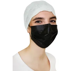 Medi-Inn Mundschutz Type II 3-lagig 9 cm x 17,5 cm schwarz mit Nasenbügel Typ 500 Stück