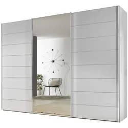 Schwebetürenschrank STAUD "Sonate Como mit Spiegel, in wertiger Staud-Qualität, Made in Germany", weiß (alpinweißglas), B:280cm H:240cm T:68cm, Holzwerkstoff, Schränke, viele Varianten
