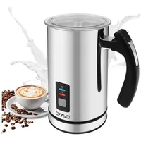OZAVO Milchaufschäumer Elektrisch 500W, Milk Frother Automatische Heiß- und Kaltaufschäumer mit Tastensteuerung, Elektrischer - Silber