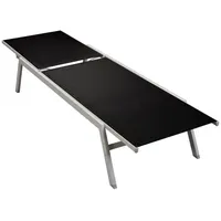 Furnicato Sonnenliege Stahl und Textilene Schwarz,