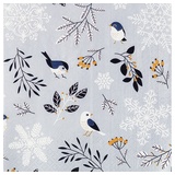 Home Fashion Lunchservietten „Birds and Twigs“, 33x33 cm, 3-lagig, Home Fashion®, 20 Servietten Blätter und Vögel Winter Tierisch