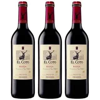 El Coto Crianza Rioja trockener und fruchtiger Rotwein 750ml 3er Pack