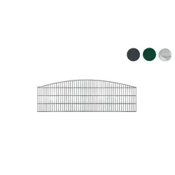 Stabmattenzaun Extra - verzinkt - 2418 mm Breite x 600 mm Höhe - dekorative Hochbogen-Ziermatte - Feuerverzinkt - für Garten und Grundstück