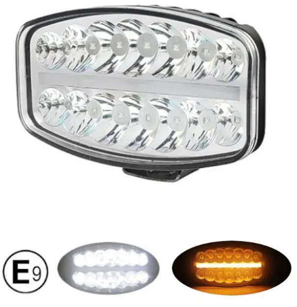 80W LED-Scheinwerfer (Halogen), mit drei Funktionen, Neon-Effekt, Weiß–Gelb/Orange, 24,5 cm x 13,9 cm, 4100 lm, 12V–24V, E-Kennz