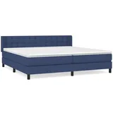 vidaXL Boxspringbett mit Matratze Blau 200x200 cm Stoff