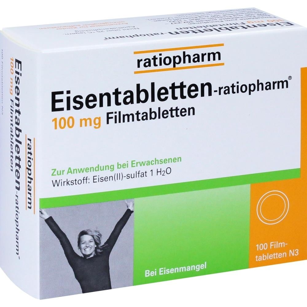 Eisentabletten-Ratiopharm 100mg Filmtabletten 100 ST