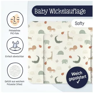 Julius Zöllner Wickelauflage Softy 85x75cm Wild Friends Allover