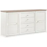 Hom ́in Sideboard 180 x 89 x 43 cm Grau / Weiß