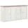 hom'in Sideboard 180 x 89 x 43 cm Grau / Weiß