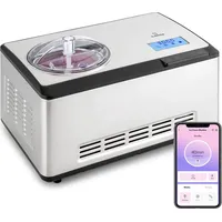 Klarstein Eismaschine, Softeismaschine für Joghurt, Softeis & Frozen Yogurt, Ice Cream Maker mit WiFi/App-Funktion, Eismaschine mit Kompressor, Selbstkühlend,